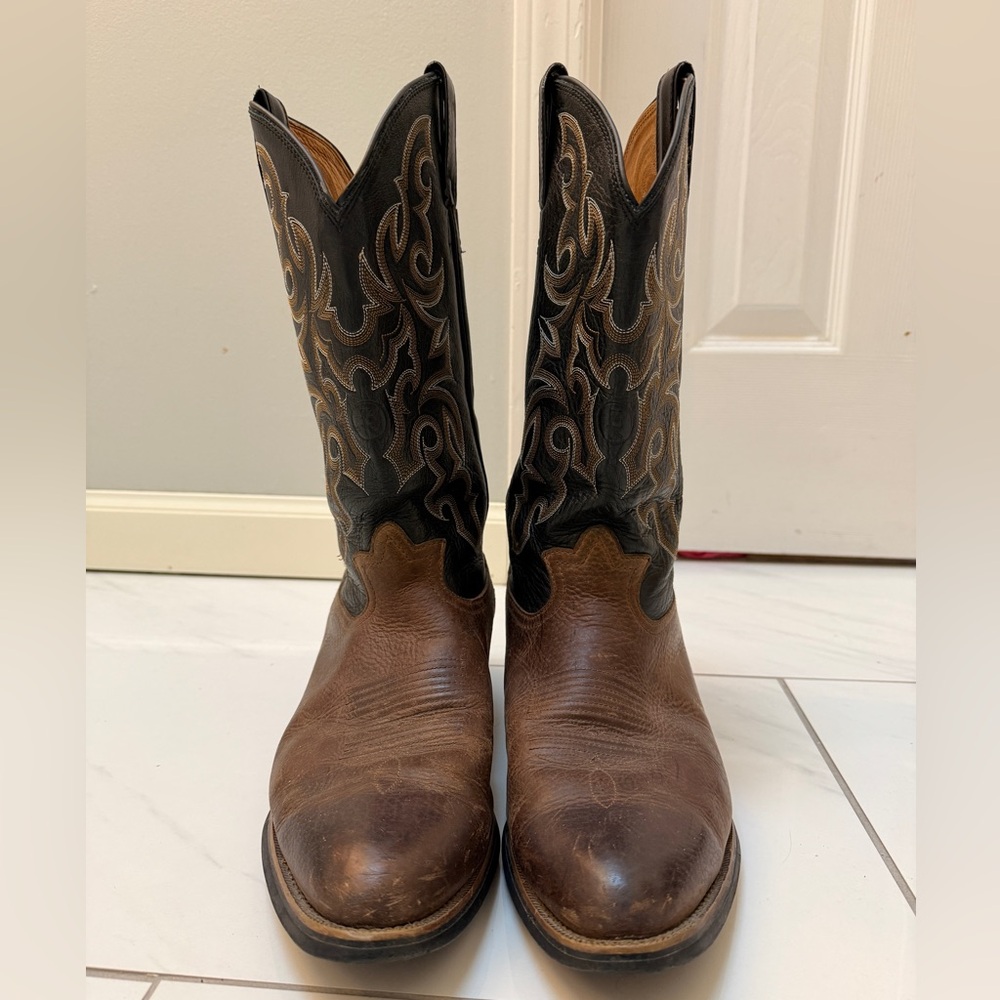 Tony Lama Dark Brown and Black Western Boots RR4001 Men’s Size 13D - Picture 3 of 11